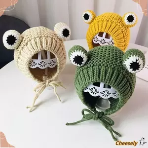 Mũ Ếch Bé CHEESELY, Mũ Trẻ Em Dày 1-3 Tuổi, Mũ Dệt Kim Thời Trang Dễ Thương Mắt Ếch Mũ Dệt Kim Trẻ Em