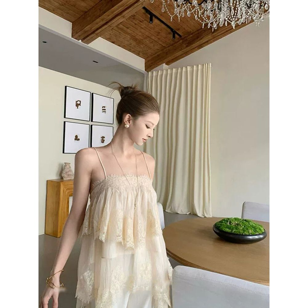 Milyfashion Ren Rời Sling Top Nhỏ Ba Lê Phong Cách Y2K Phong Cách Mới Pure Desire Slimer Look BCWA