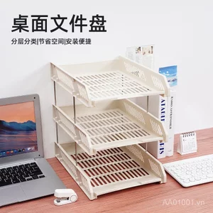 Khay đựng tập tin ba tầng Giá để dữ liệu Tập tin Máy tính để bàn Giá đỡ tập tin dọc a4 Hộp lưu trữ tập tin Giá đỡ tập tin DSJ6