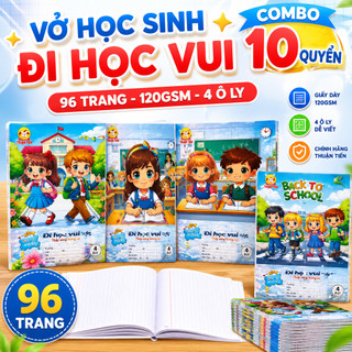 (Combo 5 Quyển - Siêu Dàyi) Vở Học Sinh Thuận Tiến Đi Học Vui 96 Trang 120gsm (4 Ô Ly - Chính Hãng)