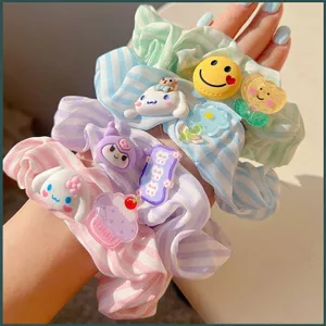 YT4 Sanrio Cinnamoroll Kuromi sheadline Tóc buộc dây kẹp nụ cười dây cao su cô gái hoạt hình phụ kiện dễ thương