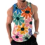 Rainbow Flowers 3D Tank Top Unisex, Mềm Mại Thoáng Khí Vintage Y2K Không Tay Đảng Tee Thường Ngày