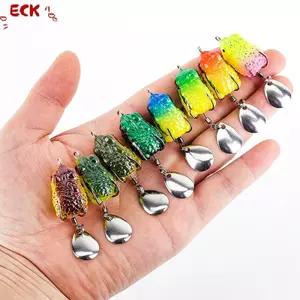 ECK Ngoài Trời Luya Ếch sấm tầm xa 2.5cm / 3g ếch mini hit phần mềm cóc ếch móc đôi tiếng ồn sequin HOT