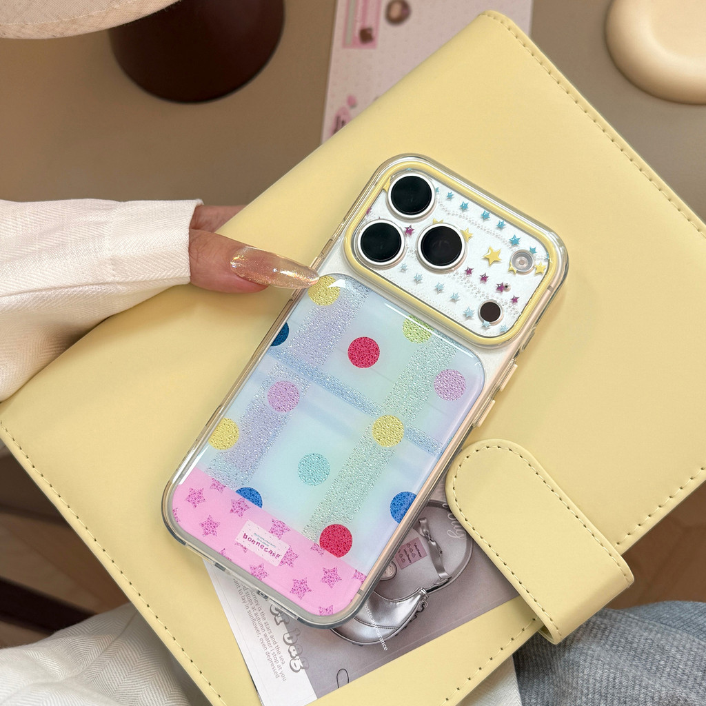Ốp lưng iPhone mạ vàng cắt dán Dopamine phù hợp cho iPhone 17 Pro Max, 17, 16, 15, 14, 13, vỏ bảo vệ chống rơi P11C