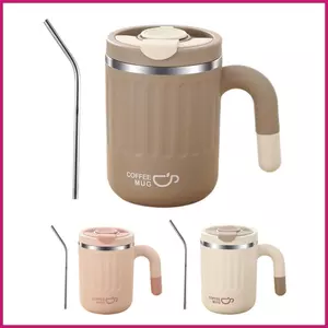 Cốc cà phê giữ nhiệt 480ml Cốc cách nhiệt bằng thép không gỉ Cốc di động có tay cầm và nắp Cửa hàng đồ uống chống rò rỉidaevn