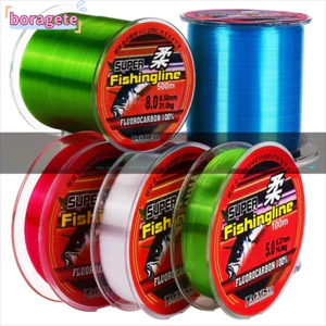 Dây sợi đơn câu cá BORAGETE, Dây Nylon phủ Fluorocarbon 0,4-9,0 300M, Dây câu nước ngọt chìm nhanh vô hình bền bỉ