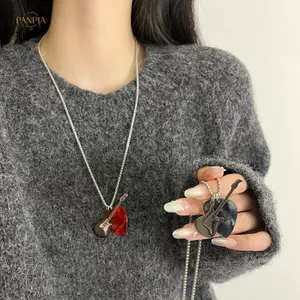 PNPIA- Hip-hop Guitar Pi Mặt Dây Chuyền Nelace Punk Thép Titan Dây Chuyền Đàn Guitar Choker Hợp Thời Trang Vintage Điện Đàn Guitar Áo Len Dây Xích Bé Trai