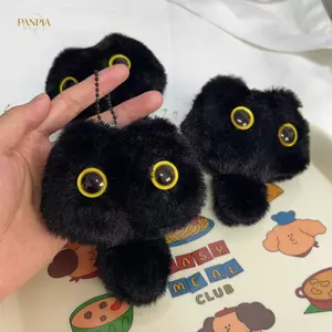PNPIA- Dễ Thương rít Than Sang Trọng Bóng Mèo Móc Khóa Mặt Dây Chuyền Bapa Charm