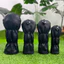 Vỏ bọc đầu Golf màu đen thêu đầu lâu số. 1 Vỏ bọc nắp gỗ Fairway Golf Dày Plus Vỏ bảo vệ đầu Pompom