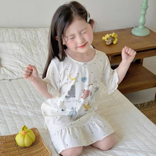 Váy ngủ bé gái dễ thương - đồ mặc nhà trẻ em mỏng nhẹ họa tiết hoạt hình thoáng mát mùa hè