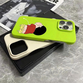 Ốp Bảo Vệ Silicon Lỏng Mềm Thích Hợp Cho iPhone 14 Pro Hoạt Hình Vui Nhộn Shin-Chan XSMax 17 Pro Max Không Khung 12 ProMax 15 Pro 11 13 Pro Max 16 Pro 14 XR