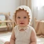 BRABRAA Muslin Baby Bonnet, 100% Cotton Gạc Thoáng Khí Mũ Bò Trẻ Sơ Sinh, Dây Đeo cằm Mềm Cổ Điển Ruffle Mũ Bé Gái Bé Trai Mùa Hè Thu