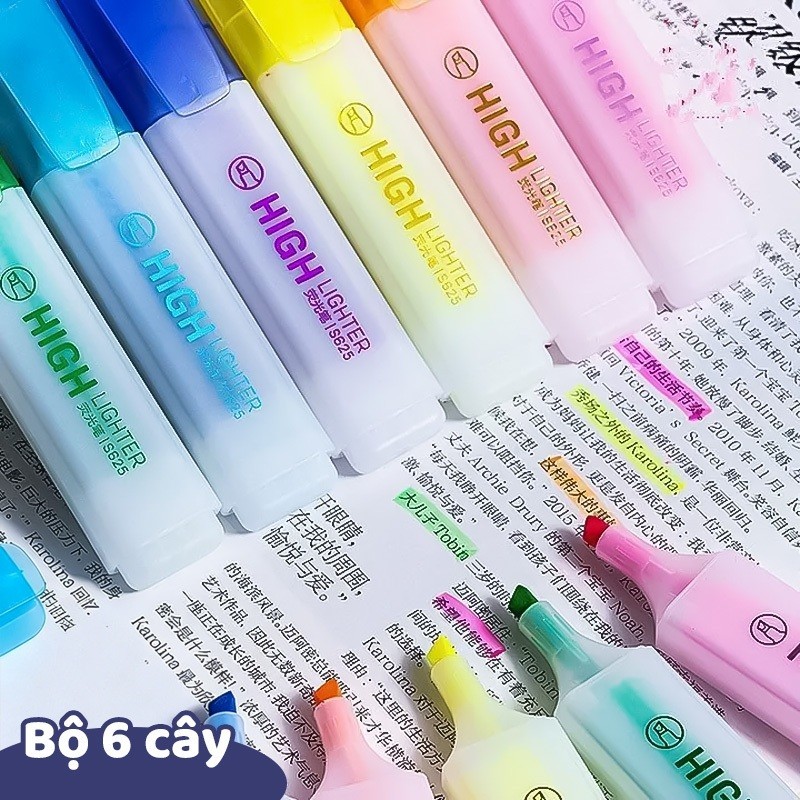 Bút Đánh Dấu Màu Sắc Tươi Sáng, Bút Nhớ Nhiều Màu Cute Mini Cho Học Sinh Ghi Chú Nhanh