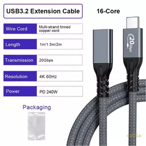 Cáp USB3 2 đa chức năng exhila Hỗ trợ sạc nhanh PD240W để phát trực tuyến 4K