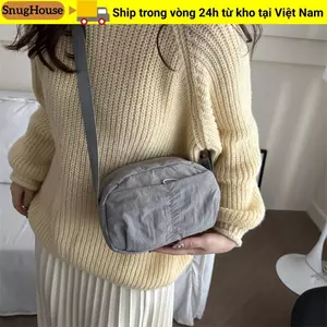 Túi đeo chéo SNUGHOUSE, Túi vuông thông thường khô nhanh, Túi đeo vai Nylon màu trơn dung tích lớn dành cho nữ