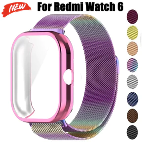 Dây đeo kim loại + vỏ TPU cho Redmi Watch 6 có dây đeo vòng từ thay thế bảo vệ màn hình