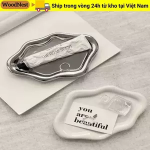 Khay đựng đồ trang sức WOODNEST, Tấm lưu trữ bằng nhựa hình đám mây, Đồng hồ đựng đồ trang sức Mini Ins / Lưu trữ chìa khóa