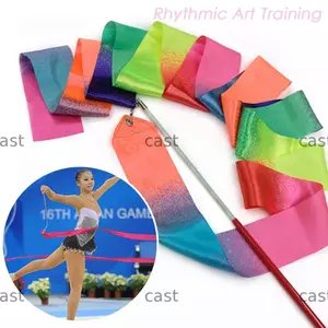 CAST Khiêu Vũ Ruy Băng Cầu Vồng Dính Thể Dục Dụng Cụ Ruy Băng Xoay Thanh Nghệ Thuật Thể Dục Dụng Cụ Ruy Băng
