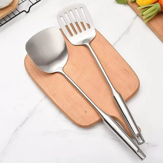 Sạn Xẻng Chiên Xào Inox 304 - Tay Cầm Dài 37cm, Độ Bền Vượt Trội