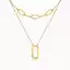 Vòng cổ dòng Zircon hình học tối giản Dây chuyền hình chữ U Thiết kế hai lớp mạ vàng 18K All-Ma