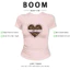 BOOM Áo Baby Tee Nữ Cotton Ôm Body-Áo Thun Ngắn Tay Y2K In Hình PhongCách Mùa Hè, Cổ Tròn Hàng Đầucách hàn quốc phong500