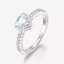 Nhẫn bạc thiết yếu hình tam giác Leroy FANCIME được tạo ra Aquamarine