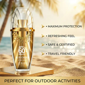 Kem chống nắng VN HAICUIER SPF60 + PA + + + Cung cấp khả năng chống nắng mạnh mẽ cho mặt và toàn thân, chống mồ hôi chống thấm nước, Thích hợp đi biển, thể thao và đi học.