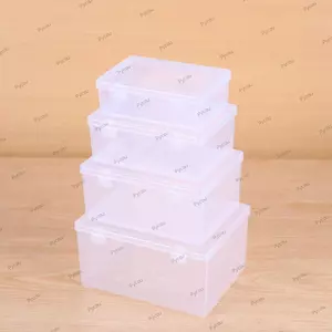 PYCOU 1 Hộp Bảo Quản, Hộp Lật Hình Chữ Nhật Dày, Chống Bụi Di Động Trong Suốt Nhỏ Vừa Nhựa Lớn Cho Thuốc Trang Sức Bông Tai Mỹ Phẩm