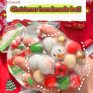 COCODECOVED Đồ chơi bóp Giáng sinh, TPR Nhào Đồ chơi thần tài hoạt hình, Đồ chơi co giãn Handmade Mềm mại 3D ồn ào Bóng Pinch Đồ chơi trẻ em