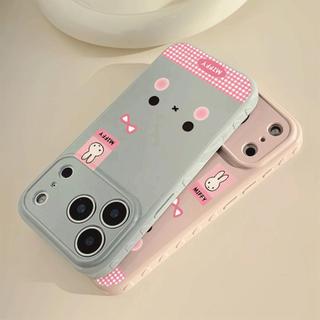 Ốp lưng thỏ Miffy nơ caro hồng phù hợp với iPhone17promax 16/15/14/13/12