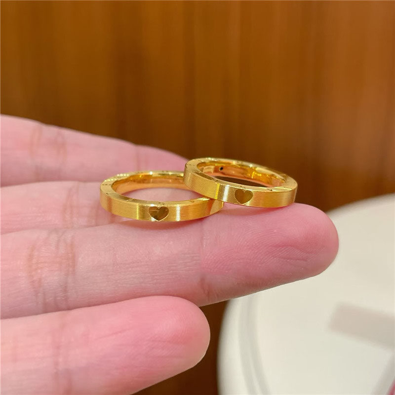 nhẫn đôi nhẫn đôi nam nữ Giả Màu Vàng Đục Khắc Số 520 Tình Yêu Baumkuchen Cặp Đôi Nam Nữ Yêu Bạn Hơn Một Ngày Cầu Hôn Nhẫn