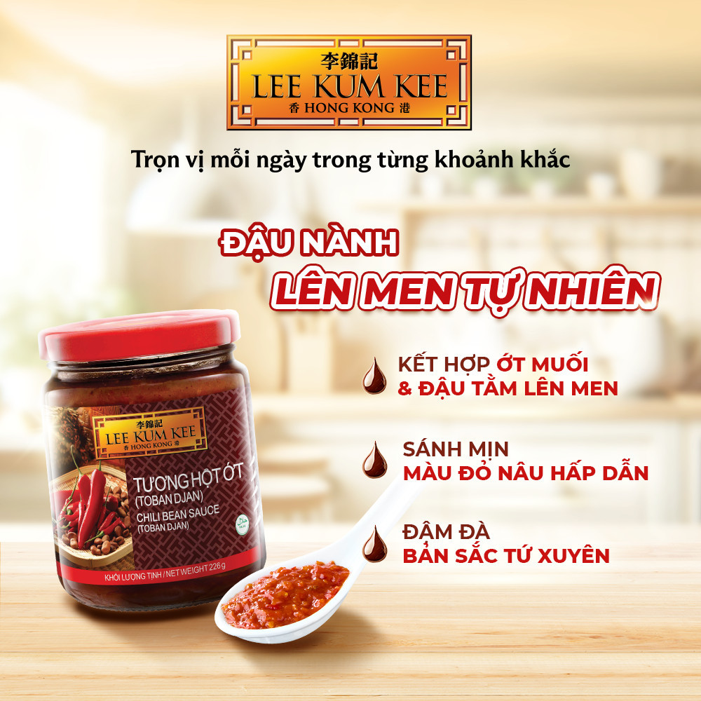 Tương Hột Ớt Lee Kum Kee  Hũ  226g, Chili Bean Sauce Toban Djan, Gia Vị Nấu Ăn Chuẩn Nhà Hàng