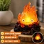 Đèn Trang Trí Calcifer Resin LED Ánh Vàng Ấm Mô Hình Ngọn Lửa Dễ Thương Decor Bàn Phòng Ngủ