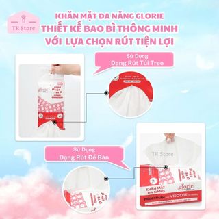 Cuộn 50 Tờ Khăn Khô Đa Năng Glorie - Lau Mặt, Tẩy Trang Siêu Thấm Hút Tiết Kiệm Dùng 1 Lần