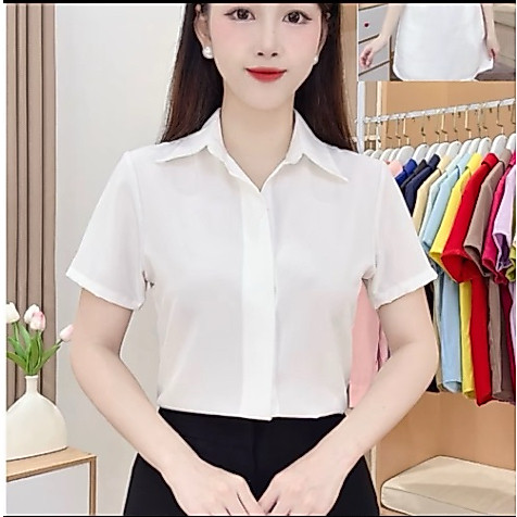 Áo SƠ TRƠN CỘC TAY . from áo vừa, vải cát hàn