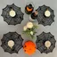 DONOVANQQ Spider Web Placemats, Thảm trải bàn bằng vải Polyester rỗng, Cách nhiệt thực tế 30cm Halloween Placemats Tiệc Halloween