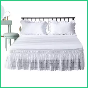 Váy Giường Xù Ren Váy Giường Kích Thước Đầy Đủ Họa Tiết Châu Âu Khách Sạn-Chất Lượng Xù Co Giãn Quấn Xung Quanh Bụi Xù jiwvn