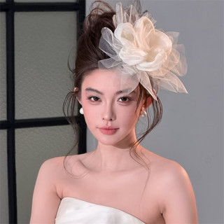 1 Chiếc Pháp Cao Cấp retro Lưới Hoa Lớn Cô Dâu Mũ Trùm Đầu