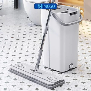 Cây Lau Nhà Tự Vắt Thông Minh 2 Ngăn - Chổi Lau Xoay 360 Độ Kèm Bông Microfiber Cao Cấp