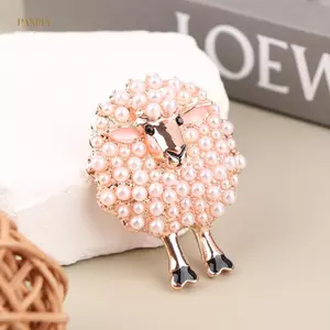 PNPIA- Hoạt Hình Động Vật Thổ Cẩm Kẻ Sọc Ngọc Trai Luy Đáng Yêu Cừu Thổ Cẩm Cho Bé Gái Tiệc Giáng Sinh Phụ Kiện Quà Tặng Trang Sức Hợp Kim Thổ Cẩm