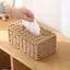 Hộp đựng khăn giấy dệt ROLY, Hộp khăn giấy cổ điển giả mây, Hộp đựng khăn ăn công suất lớn sáng tạo Văn phòng