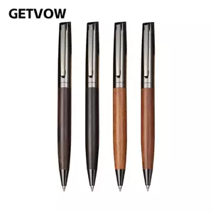 GETVOW Gỗ Thùng Bút, Mực Đen Thùng Gỗ Kim Loại Bút Bi, Cao Cấp Viết Mịn Bút Ký Văn Phòng