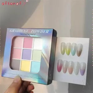 Bột Neon Ma Thuật SAUOF, 9 Màu Shimmer Patting Bột Móng Tay, Làm Móng Tay Mịn Lấp Lánh Chắc Chắn Gradient Thiết Kế Bột DIY Móng Tay