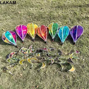 LAKAM Rainbow Hot Air Balloon, Xoay Sequins Chất liệu nhựa Máy quay gió, Wind Twister 4X Balloon Chiều cao 43,3 inch Pinwheels Kích thước khổng lồ Sử dụng ngoài trời