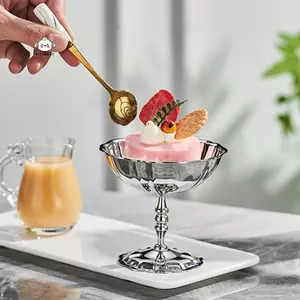 Maybest Cốc Kem Inox, Bát Tráng Miệng Pudding, Cốc Tráng Miệng Đế Cao, Món Ăn Phục Vụ Salad Trái Cây, Đĩa Bánh Sna, Bộ Đồ Ăn Bền Đẹp, Thích Hợp Cho Nhà Bếp, KTV, Ba