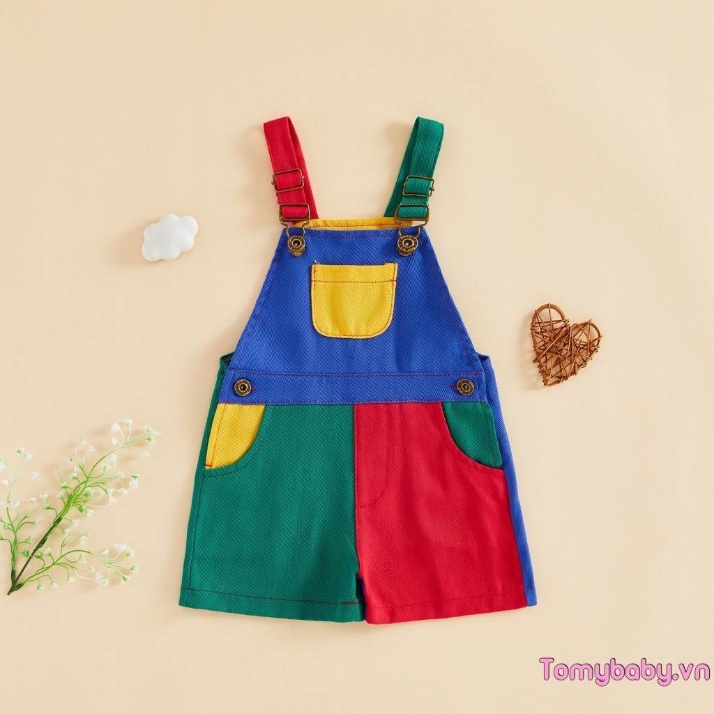[lpDL] Áo liền quần cổ vuông không tay cho trẻ mới biết đi