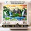 Tranh sơn thủy 3D decal PVC bóc dán , thác nước phong cảnh rừng cây, tranh dán tường treo phòng khách phong thủy cao cấp