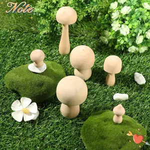 NOTE1 Đồ trang trí nấm bằng gỗ Búp bê Mini Quà tặng Đồ thủ công DIY