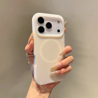 Ốp điện thoại silicon từ tính thạch màu trơn cho iPhone17 16 15 14 13 12 11 Pro Max bảo vệ camera chống sốc Vỏ lưng mềm chống rơi