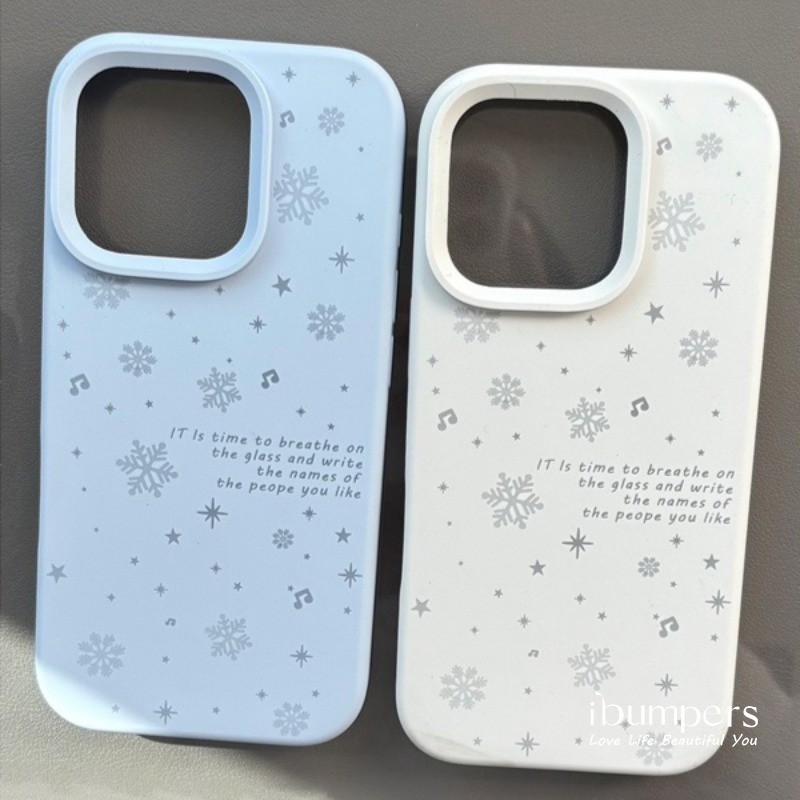 ibumpers Ốp Điện Thoại iPhone Hàn Quốc Họa Tiết Bông Tuyết Cho IPhone 16 15 14 12 13 11 Pro Max IP 7 8 Plus X XS XR Ốp Lưng Silicon Lỏng Mềm